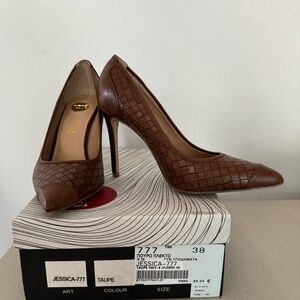  EXE by Tsakiris Mallas Brown Real Leather Pump